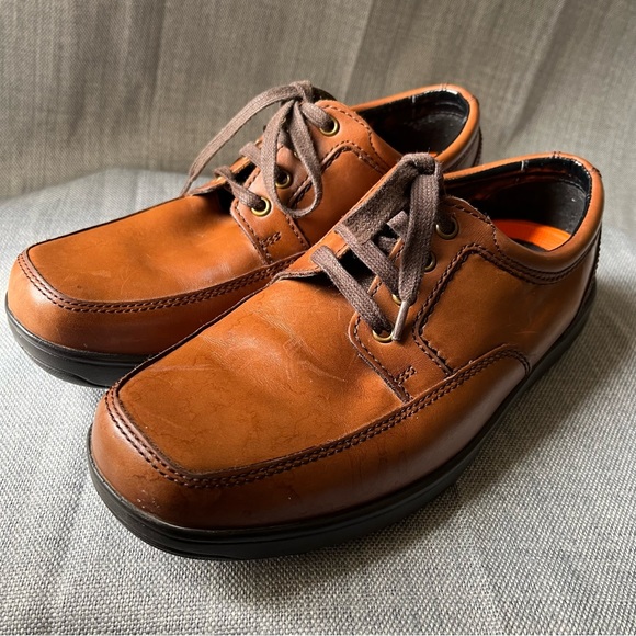 M&S Shoes Mens US 8 Brown Faux Leather Air Flex Total Comfort Extra Wide Fit - Picture 3 of 16